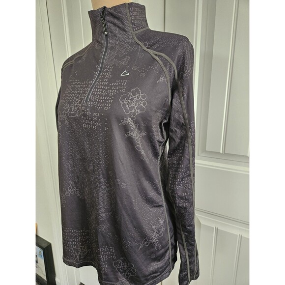Paradox Grey 1/4 Zip Top Recycled Polyester Running Yoga Womens M Mock Neck - Picture 1 of 10